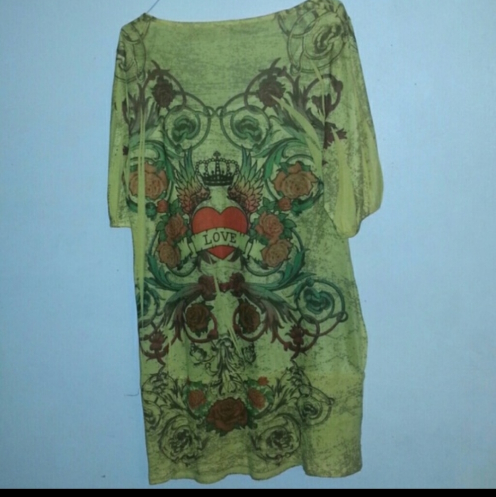 Plus Size 3x vibrant beautiful stretchy tunic dress